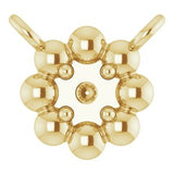 10K Yellow 2 mm Round Beaded Youth Necklace Center Mounting
