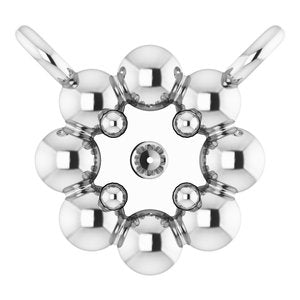 10K White 2 mm Round Beaded Youth Necklace Center Mounting