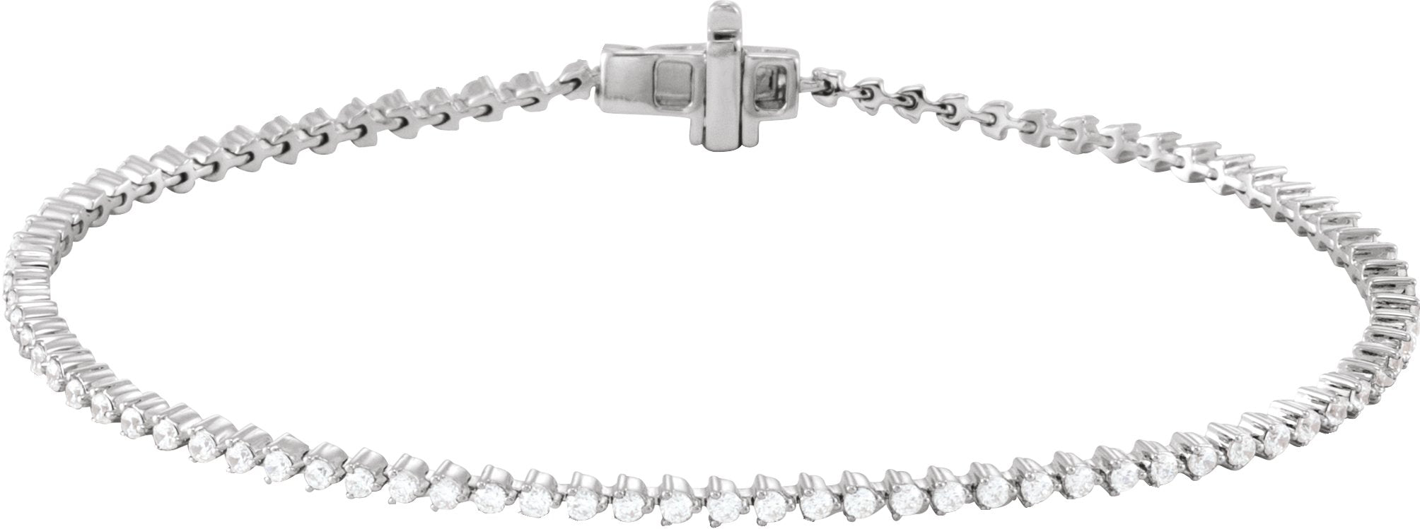 14K White Gold 1 1/2 CTW Lab-Grown Diamond 7 1/4" Line Bracelet