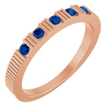 14K Rose Lab-Grown Blue Sapphire Stackable Ring