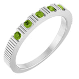 Platinum Natural Peridot Stackable Ring