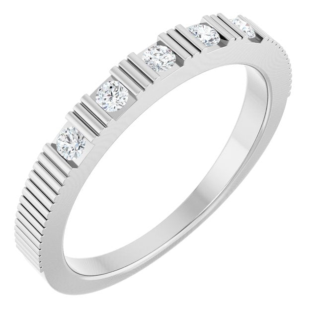 Sterling Silver Natural White Sapphire Stackable Ring