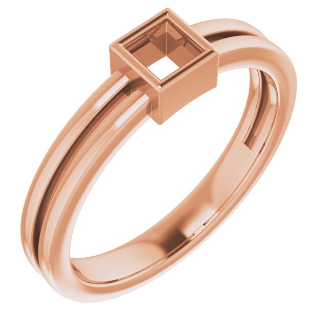 10K Rose 3.25 mm Square Ring Mounting