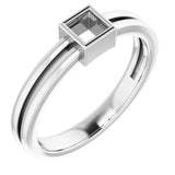 14K X1 White 3.25 mm Square Ring Mounting