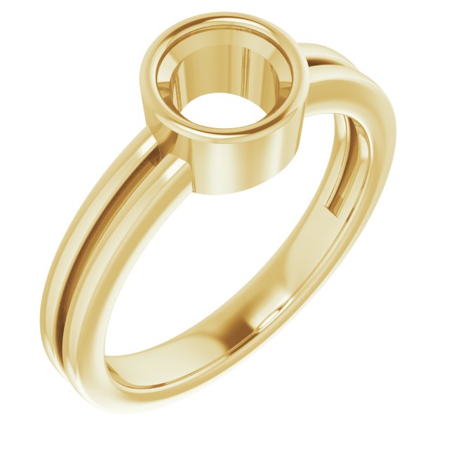 18K Yellow 6 mm Round Ring Mounting