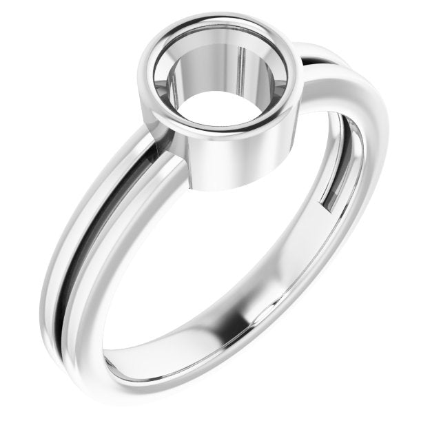 10K White 6 mm Round Ring Mounting
