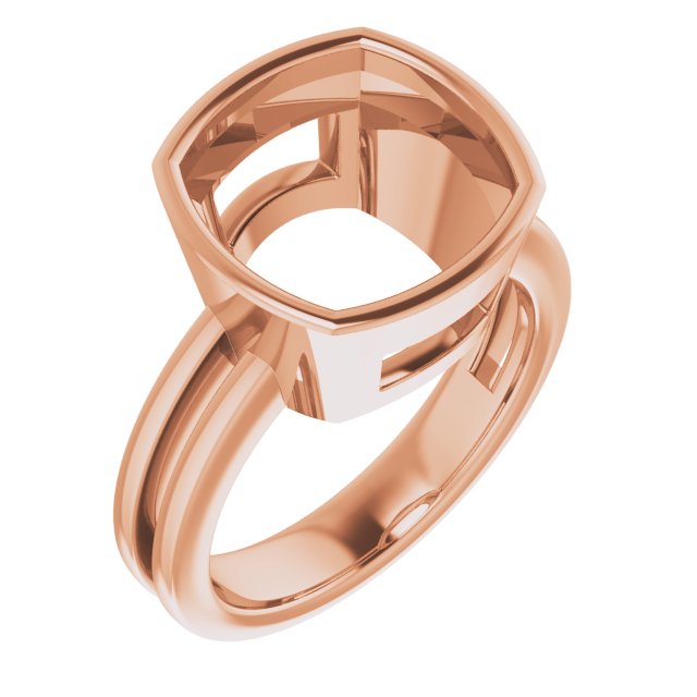 18K Rose 11 mm Cushion Ring Mounting