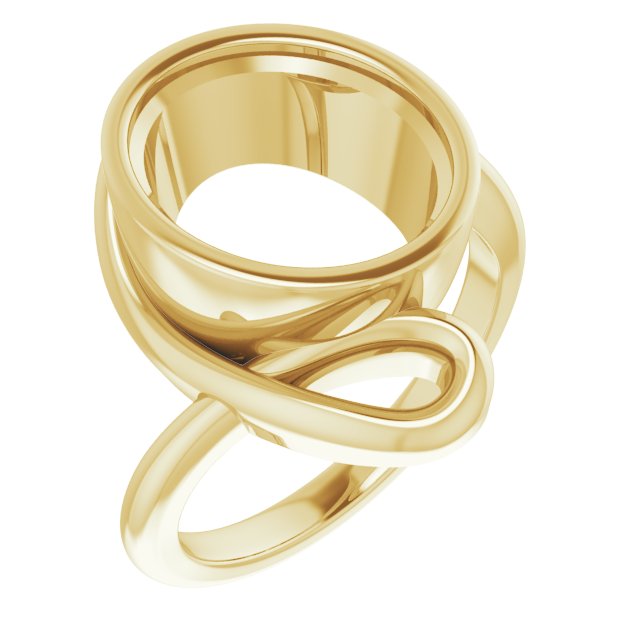 14K Yellow 12x10 mm Oval Ring Mounting
