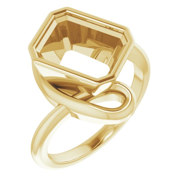 14K Yellow 10x8 mm Emerald Ring Mounting