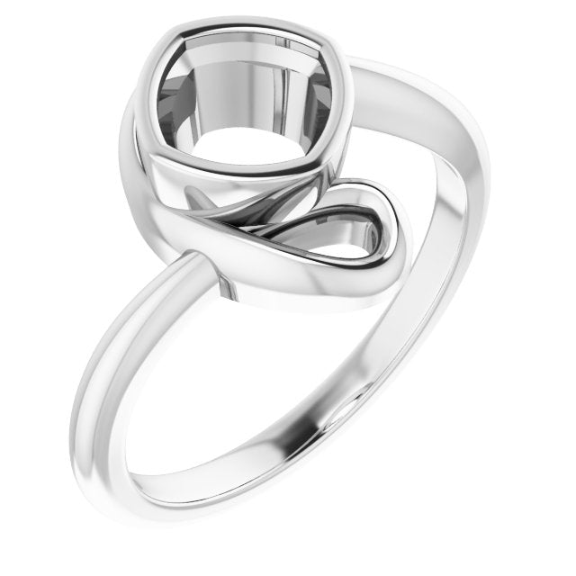 Platinum 6 mm Cushion Ring Mounting