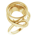 14K Yellow 12 mm Round Ring Mounting