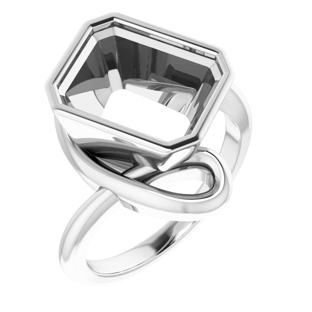 Sterling Silver 11x9 mm Emerald Ring Mounting