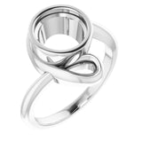 14K White 8 mm Round Ring Mounting