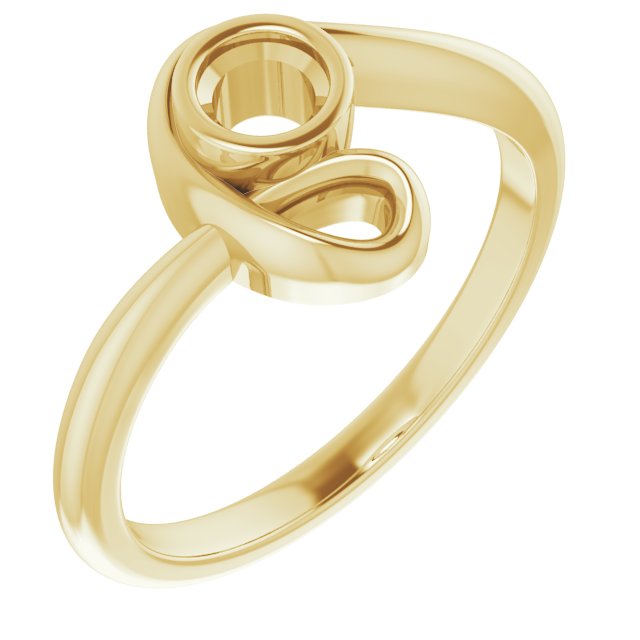 18K Yellow 3.8 mm Round Ring Mounting