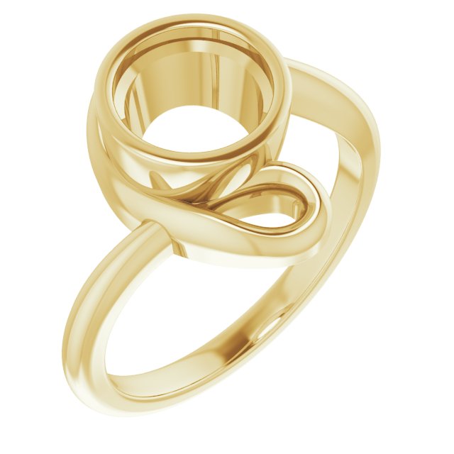 18K Yellow 7.4 mm Round Ring Mounting