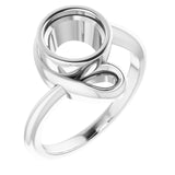 14K X1 White 7.4 mm Round Ring Mounting