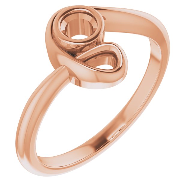 14K Rose 3.5 mm Round Ring Mounting