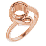 10K Rose 7 mm Round Ring Mounting