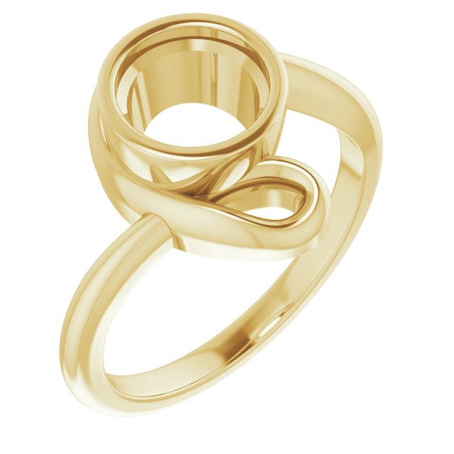 18K Yellow 7 mm Round Ring Mounting