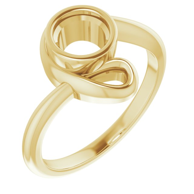 18K Yellow 5.8 mm Round Ring Mounting