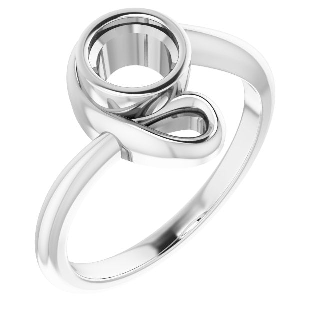 14K White 5.5 mm Round Ring Mounting