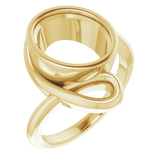 10K Yellow 11x9 mm Oval Ring Mounting