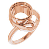 18K Rose 9 mm Round Ring Mounting