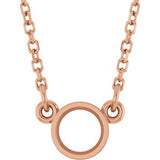 14K Rose 4.1 mm Round Bezel-Set Solitaire 18" Necklace Mounting