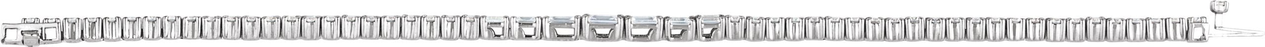 14K White Gold 4 5/8 CTW Lab-Grown Diamond Line 7" Bracelet