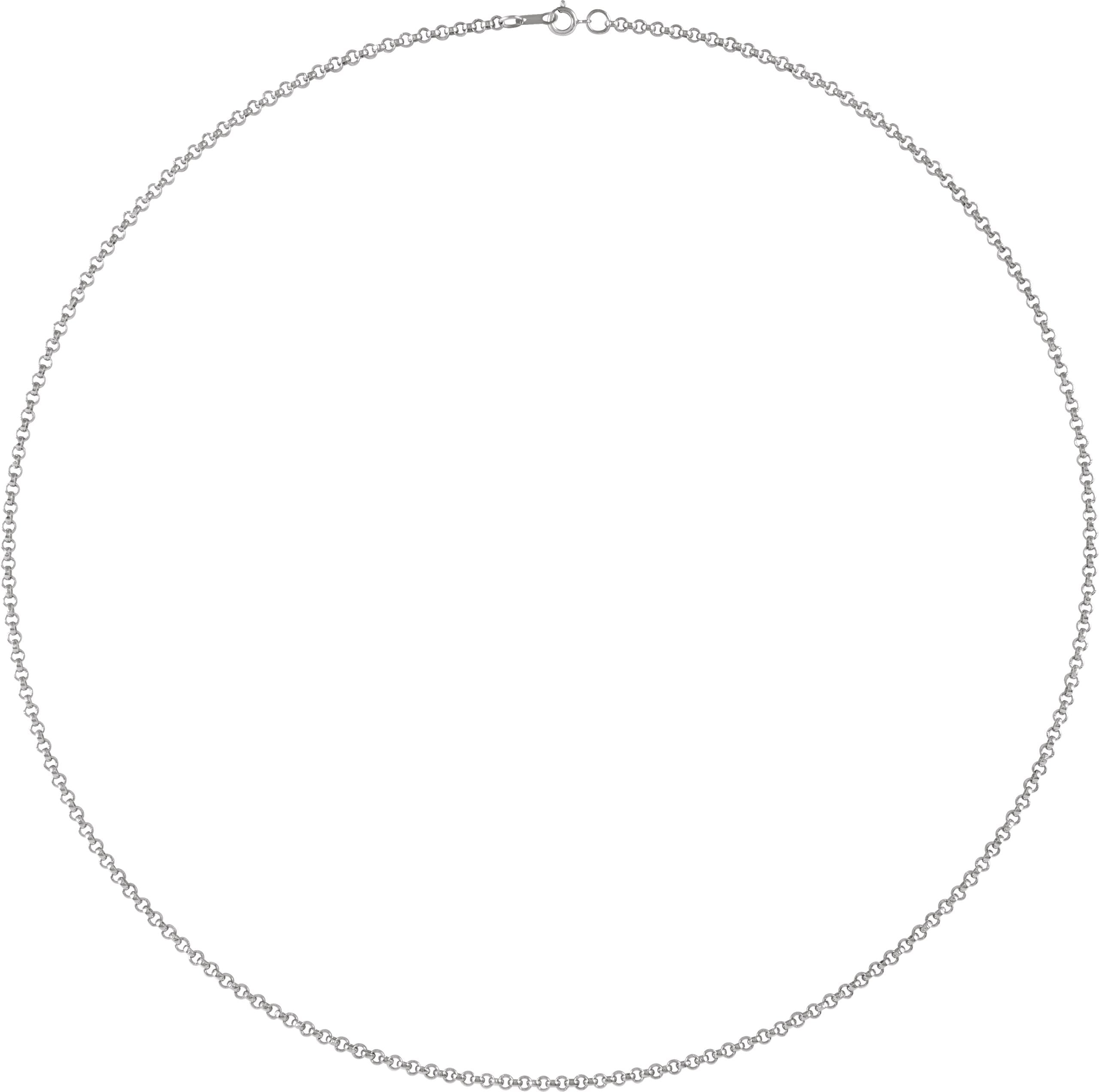 Sterling Silver 2 mm Rolo 7" Chain
