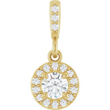 14K Yellow Gold 1/5 CTW Natural Diamond Halo-Style Pendant