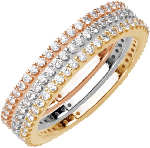 14K White Gold 1/3 CTW Natural Diamond Stackable Ring