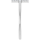 14K White Gold .07 CTW Natural Diamond Sideways Cross Ring