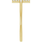 14K Yellow Gold .07 CTW Natural Diamond Sideways Cross Ring