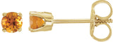 14K Yellow Gold Imitation Citrine Youth Earrings