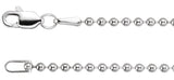 14K White Gold 1.8 mm Hollow Bead 16" Chain