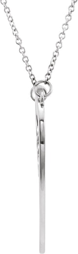 14K White Gold "Mom" Heart 17" Necklace