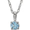 Sterling Silver 3 mm Imitation Aquamarine Youth Solitaire 14