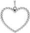 14K White Gold Beaded Heart Pendant