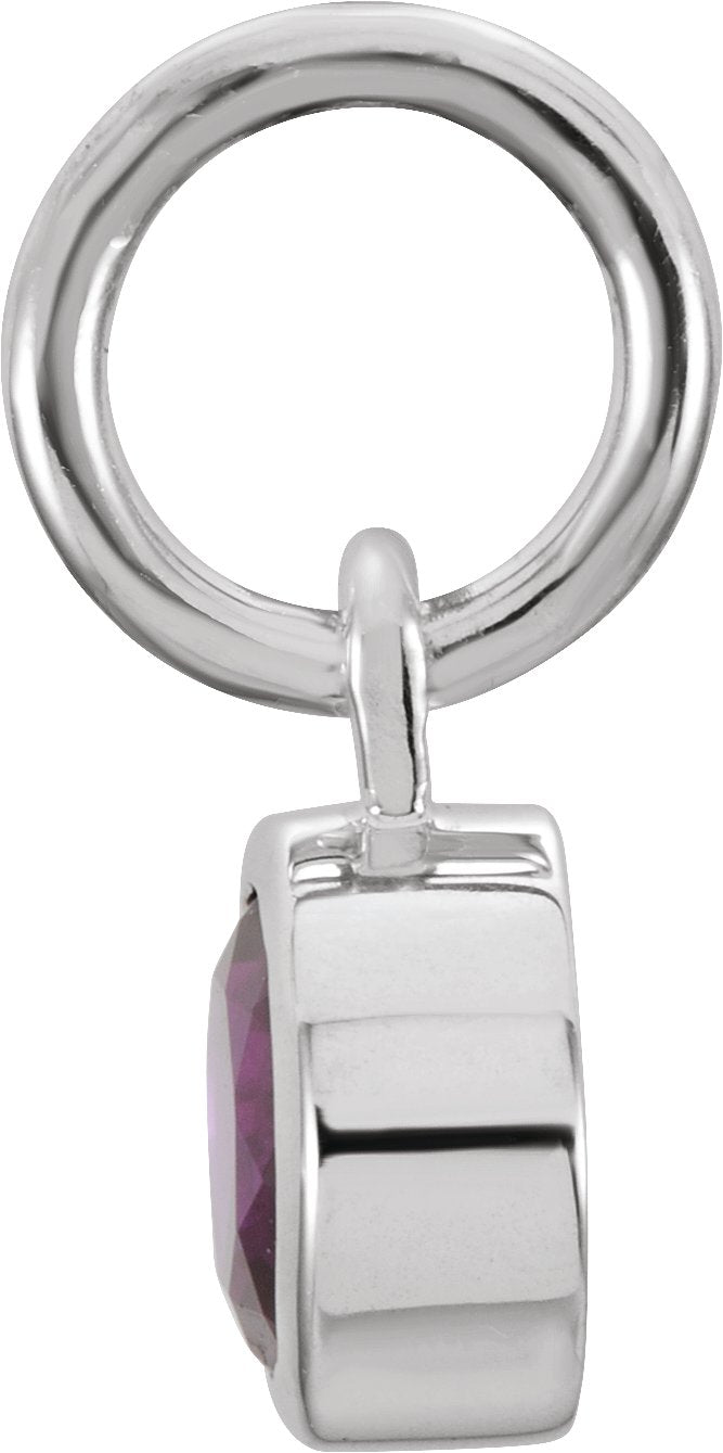 Sterling Silver Posh Mommy® Imitation Mozambique Garnet Charm/Pendant