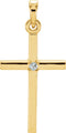 14K Yellow Gold Natural Aquamarine Cross Pendant