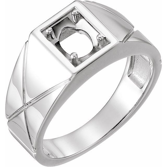 Platinum 8x6 mm Oval Ring Mounting