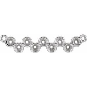14K White Bezel-Set Bar Necklace Center