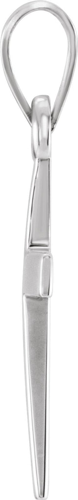 14K White Gold Cross Pendant