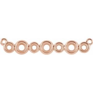 14K Rose 2.2 mm Round Bezel-Set Bar Necklace Center