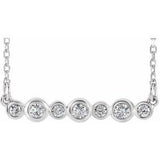 Platinum 1/5 CTW Natural Diamond Bezel-Set Bar 16-18" Necklace