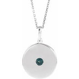 Platinum Natural Alexandrite Disc 16-18" Necklace