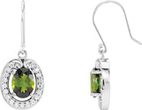 Oval Halo-Style Earrings
