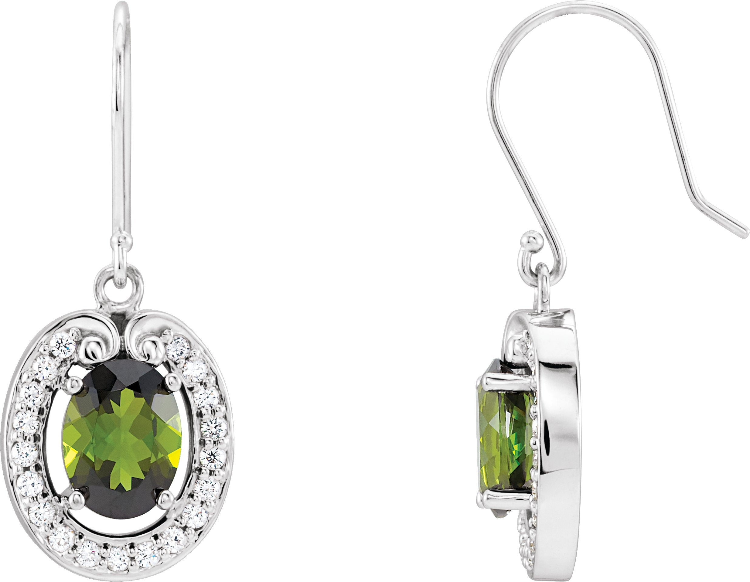 Oval Halo-Style Earrings