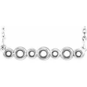 Sterling Silver Bezel-Set 16-18" Necklace Mounting